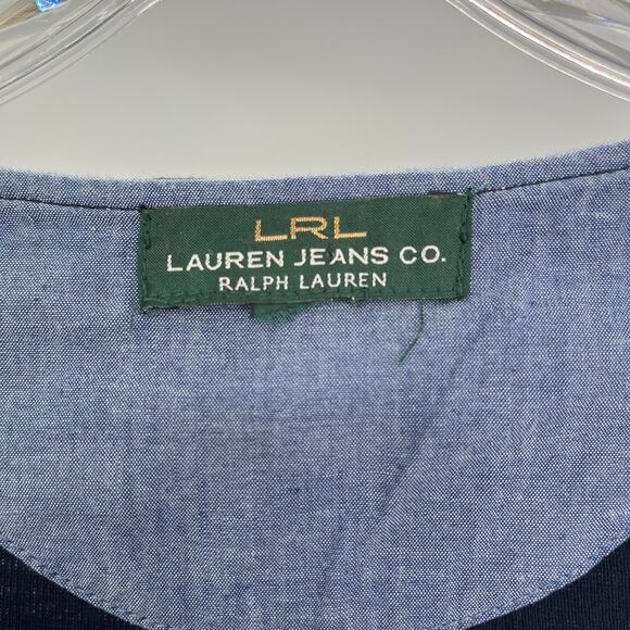 RALPH LAUREN Navy Blue Short Sleeve Henley Pullover Soft Shirt L - Picture 6 of 9